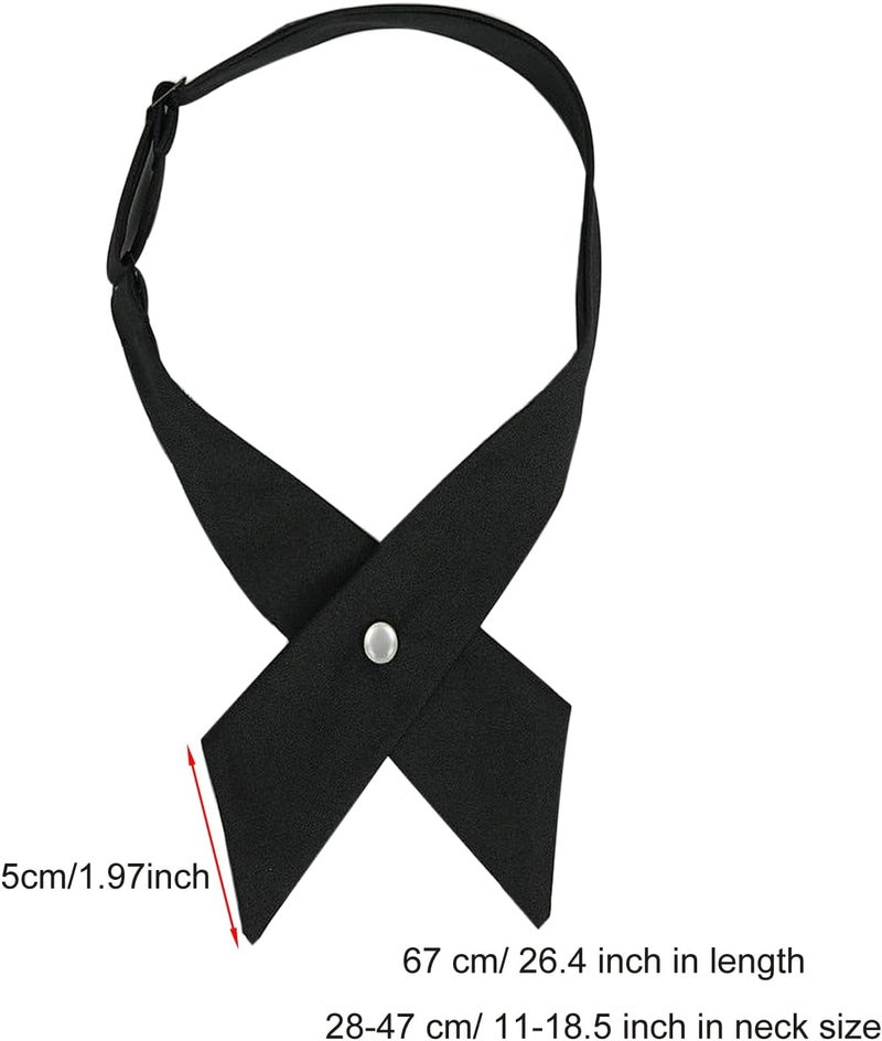 Sun-Trade Adjustable Women Girls School Uniform Tie, Uniform Cross Tie for Girls Cross Neck Tie, 3 PCS - Image 3